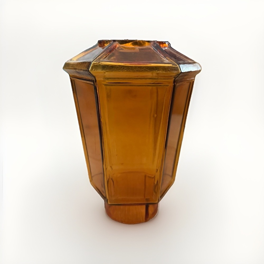 1950s Hexagon Amber Glass Light Shade 2" Fitter MASÓN CANDLE COMPANY